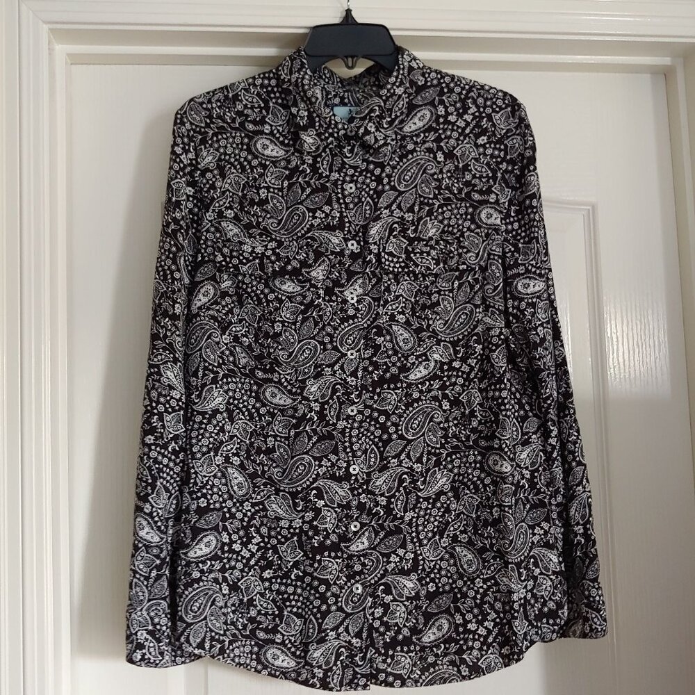 Hawes & Curtis Paisley Button Shirt Western Business Office 12